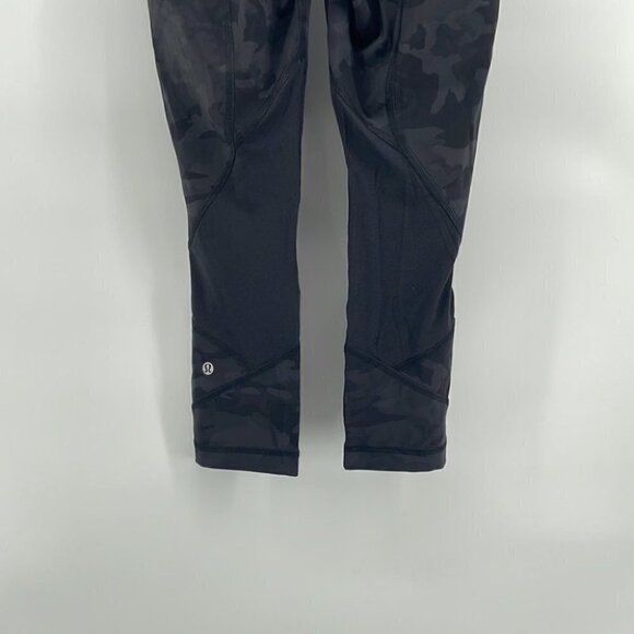 Lululemon Pace Rival Crop *22"Incognito Camo Multi Grey / Black sz 4 - Picture 10 of 10